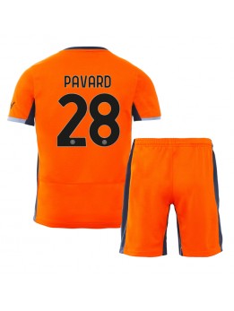 Inter Milan Benjamin Pavard #28 Ausweichtrikot für Kinder 2023-24 Kurzarm (+ Kurze Hosen)